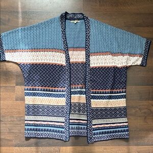 Knit Blue Patterned Sweater